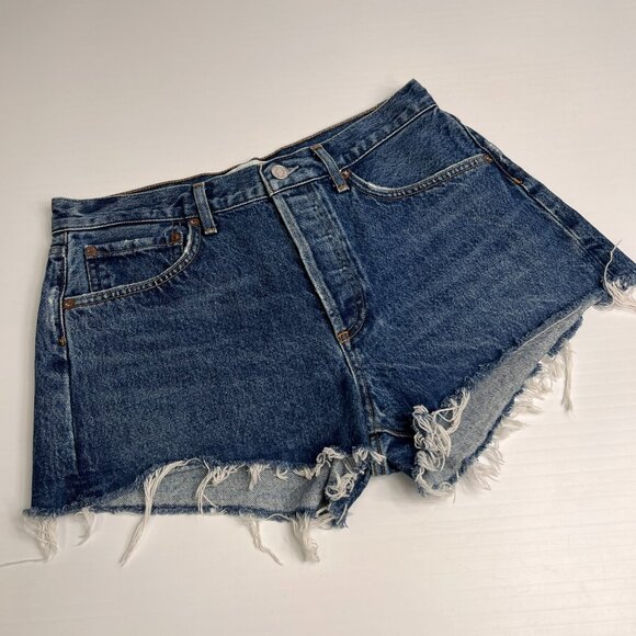 Agolde Short Women 27 Organic Parker Button High Rise 30x1.5 Denim Cut Off Core - Picture 1 of 13